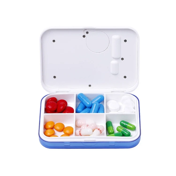 TBD0425725401A_1.webp Regular Reminder Compartment Electronic Pill Box 6 Grid Electronic Version Mini Sealed Pill Box - Image 2