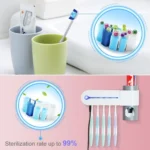 Punch-free Toilet Wall-mounted Ultraviolet Electric Disinfection Toothbrush Holder - Image 4