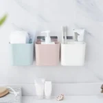 Bathroom Rack Wall-mounted Suction Cup Free Punch Storage Box Washstand Toothbrush Toothpaste Rack - Image 6