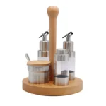 Wooden Creative Seasoning Jar Set Kitchen Rack