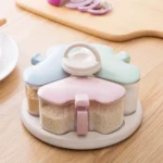 3 in 1 Wheat Straw Rotating Seasoning Jar Kitchen Supplies Seasoning Box Set