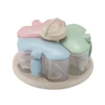 3 in 1 Wheat Straw Rotating Seasoning Jar Kitchen Supplies Seasoning Box Set - Image 2