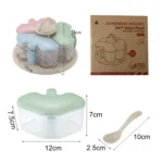 3 in 1 Wheat Straw Rotating Seasoning Jar Kitchen Supplies Seasoning Box Set - Image 3