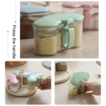 3 in 1 Wheat Straw Rotating Seasoning Jar Kitchen Supplies Seasoning Box Set - Image 5