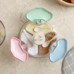 3 in 1 Wheat Straw Rotating Seasoning Jar Kitchen Supplies Seasoning Box Set - Image 6