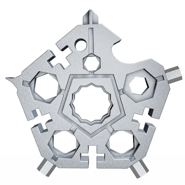 23 In 1 Five-Pointed Snowflake Wrench Combination Tool Mini EDC Portable Household Key Pendant