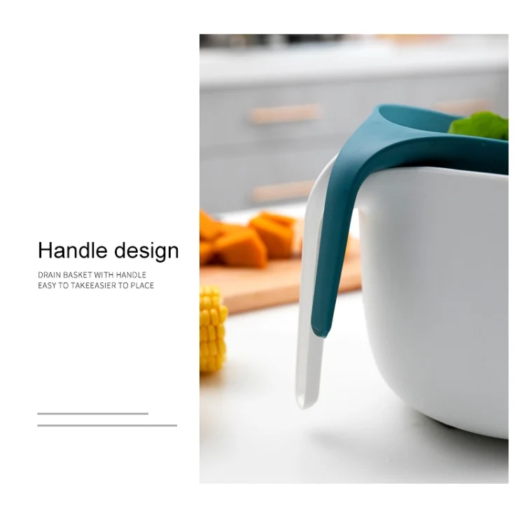 TBD0426037501C_4.webp 2 in 1 Double-layer Drain Basket Kitchen Plastic Fruit Vegetable Basket Salad Bowl - Image 5