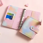 PU Leather Macaron Notebook Symphony Pearl Paper Loose-leaf Cash Budget Book - Image 4