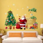 Christmas Tree Santa Claus Wall Sticker Living Room Bedroom Background Removable Mural - Image 5