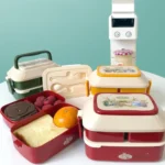 Cute Rabbit Double Layer Plastic Lunch Box Large Capacity Portable Lunch Box, Style: - Image 2