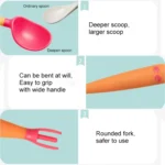Baby Learning To Eat Bending Training Elbow Twisting Spoon Fork - Image 11