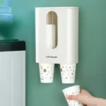 Household Punch-free Wall-mounted Disposable Paper Cup Taker Automatic Water Cup Holder Dispenser - Image 2