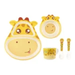 Bamboo Fiber Children Tableware Set Household Cute Cartoon Baby Food Supplement Plate Set - Image 2