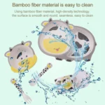 Bamboo Fiber Children Tableware Set Household Cute Cartoon Baby Food Supplement Plate Set - Image 4