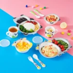Bamboo Fiber Children Tableware Set Household Cute Cartoon Baby Food Supplement Plate Set - Image 6