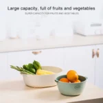 Kitchen Rice Pan Double-dish Vegetable Drain Basket Plastic Fruit Basket - Image 11