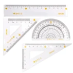 Deli 4 in 1 Student Exam Ruler Four-piece Set Containing Ruler Triangle Protractor - Image 2