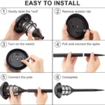 2 PCS Solar Striped Lawn Light LED Outdoor Waterproof Garden Park Landscape Light - Image 6