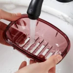 Bathroom Soap Box Transparent With Lid Drain Seal Travel Portable Double Layer Laundry Soap Box - Image 4