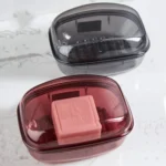 Bathroom Soap Box Transparent With Lid Drain Seal Travel Portable Double Layer Laundry Soap Box - Image 5