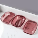 Bathroom Soap Box Transparent With Lid Drain Seal Travel Portable Double Layer Laundry Soap Box - Image 6