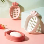 Plastic Soap Box With Lid Drainable Travel Portable Soap Box Random Color