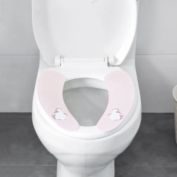 Household Paste Type Thickened Universal Toilet Seat Gasket Waterproof Toilet Seat, Random Pattern Delivery