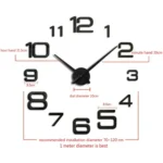 Acrylic Digital Wall Clock Home Living Room Wall Sticker Clock - Image 3