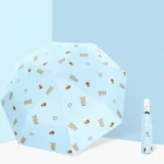 Children Sweet Vinyl Sunscreen Umbrella Tri-fold Student Cartoon Folding Umbrella