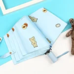 Children Sweet Vinyl Sunscreen Umbrella Tri-fold Student Cartoon Folding Umbrella - Image 2
