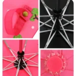 Creative Cute Cartoon Children Full Automatic Sun Umbrella Folding Vinyl Umbrella - Image 4