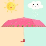 Creative Cute Cartoon Children Full Automatic Sun Umbrella Folding Vinyl Umbrella - Image 6