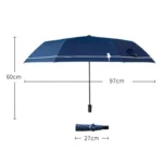 Small Fresh Forest Simple Sun and Rain Dual-use Sun Umbrella Sunscreen UV Protection Black Plastic Umbrella - Image 4