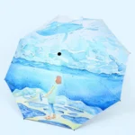 Art Small Fresh Umbrella Folding Sun and Rain Dual-use Umbrella Sun Protection and UV Protection Vinyl Sun Umbrella