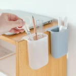 Sticky Pen Holder Desktop Can Hang Pen Case Office Stationery Storage And Sorting Box Random Colour - Image 5