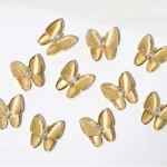 10 PCS Butterfly Nail Art Accessories Golden Three-dimensional Cat's Eye Butterfly Zircon DIY Nail Decoration Accessories - Image 2