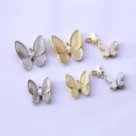 10 PCS Butterfly Nail Art Accessories Golden Three-dimensional Cat's Eye Butterfly Zircon DIY Nail Decoration Accessories - Image 3