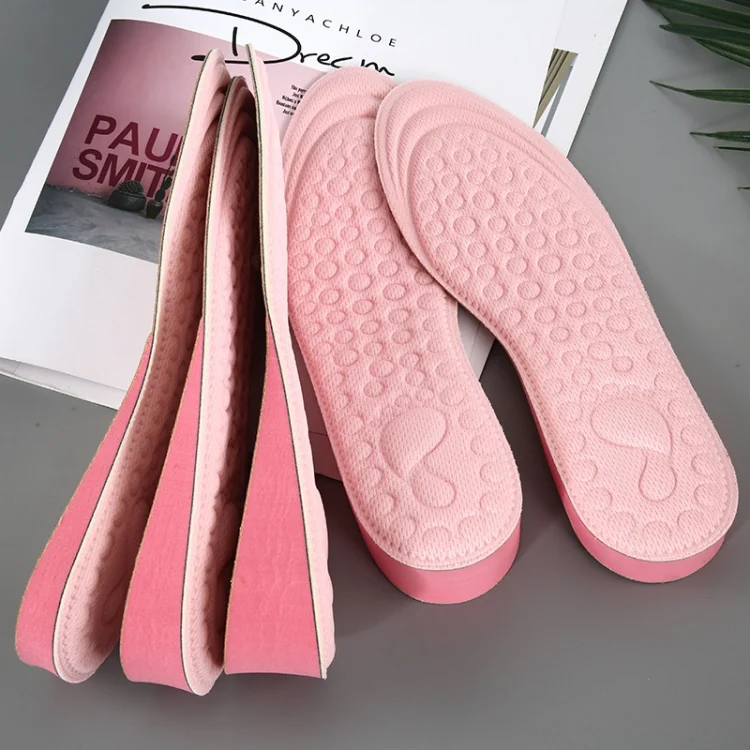 TBD0426844701A.webp 2 Pairs Massage Inner Heightening Insoles Men and Women EVA Breathable Sports Heightening Shoes Full Pad - Image 1