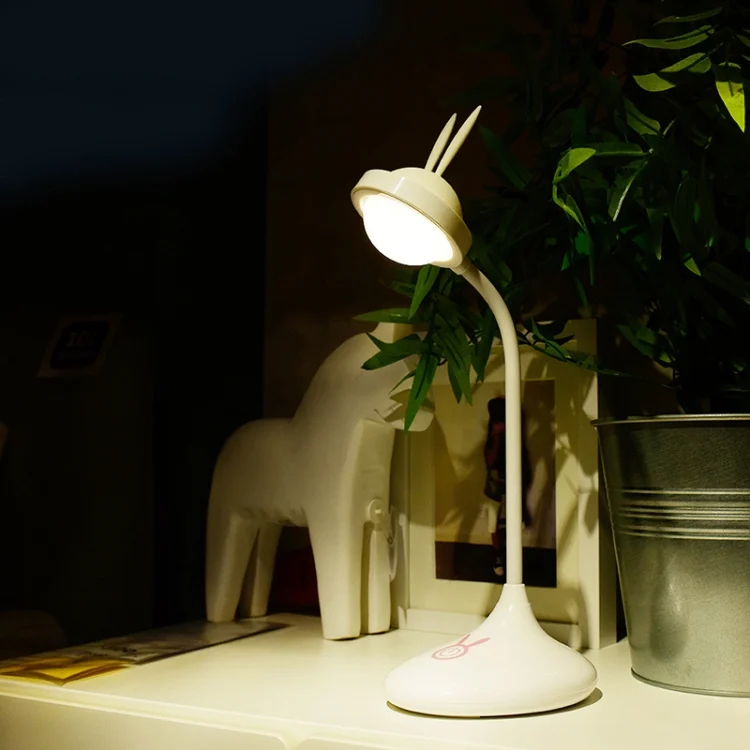 Rabbit Touch Desk Lamp USB Charging Eye Protection Creative Student Reading Bedroom Folding Bedside Light