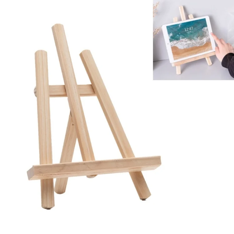 TBD0426856701.webp Wooden Desktop Mobile Phone Ipad Stand Flat Folding Mini Easel - Image 1