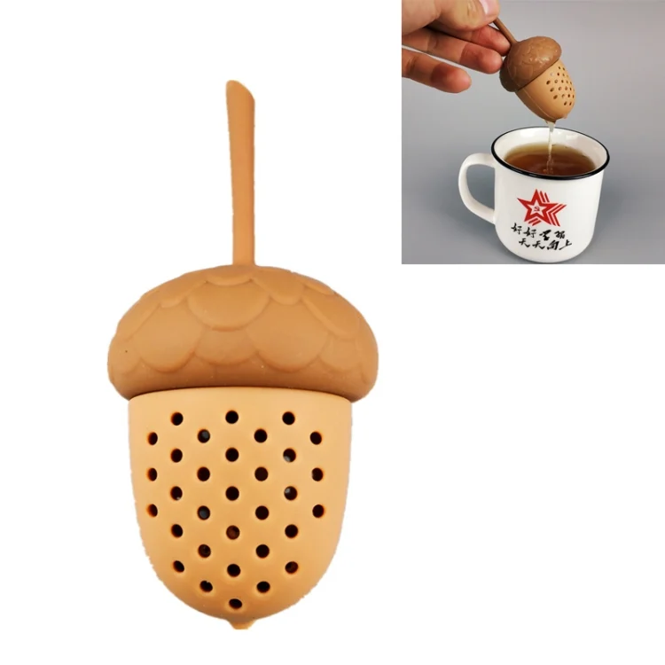 TBD04268745.webp Acorn Mini Tea Strainer Silicone Tea Leak Tea Maker - Image 1