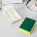 Creative Kitchen Scouring Pad Sponge Wipe Bed Shape Storage Rack Set - Image 3