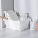 Wrought Iron Tabletop Snack Storage Box Sundries With Cloth Storage Basket - Image 3