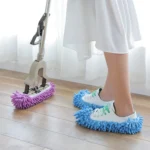 2pcs Chenille Lazy Mopping Shoe Cover Clean Floor Removable and Washable Mop Random Color - Image 2