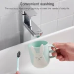 Creative Cute Mouthwash Cup Household Brushing Cup Plastic Children Cup with Handle - Image 6