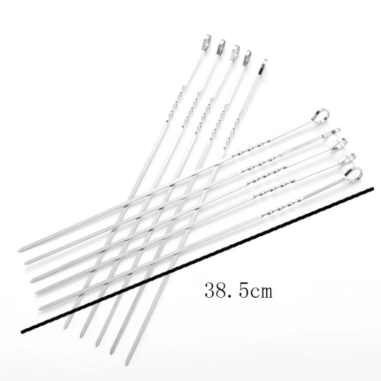 TBD04269334_1.webp 10pcs / Set Metal Square Flat Barbecue Stick BBQ Skewers - Image 2