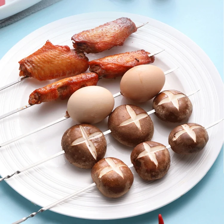 TBD04269334_4.webp 10pcs / Set Metal Square Flat Barbecue Stick BBQ Skewers - Image 5