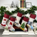 Christmas Socks Gift Bag Children Christmas Decoration Gift Socks Supplies Christmas Tree Pendant - Image 5