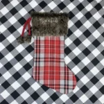 Christmas Tree Pendant Christmas Ornaments Christmas Socks Gingham Gift Bag - Image 2