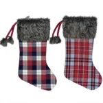 Christmas Tree Pendant Christmas Ornaments Christmas Socks Gingham Gift Bag - Image 4